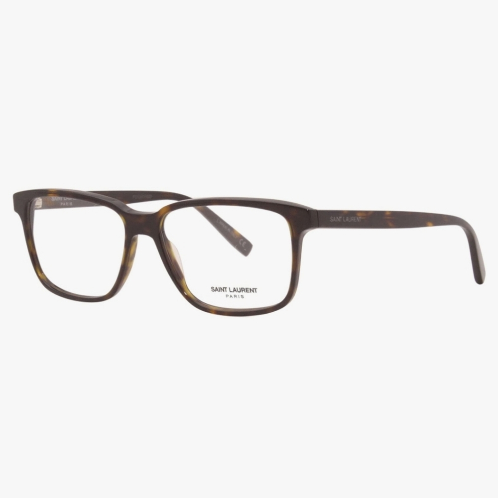SAINT LAURENT SL-458 002 Eyeglasses Men's Havana/Silver Full Rim Square 56mm